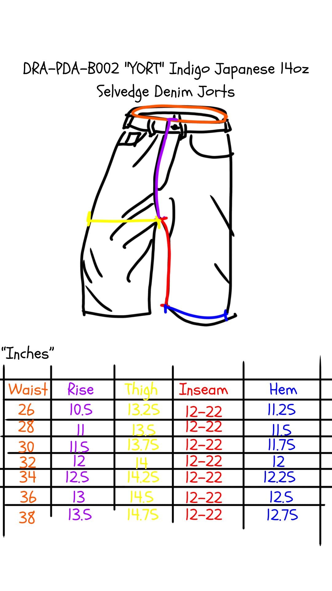 DRA-PDA-B002 "YORT" Jorts